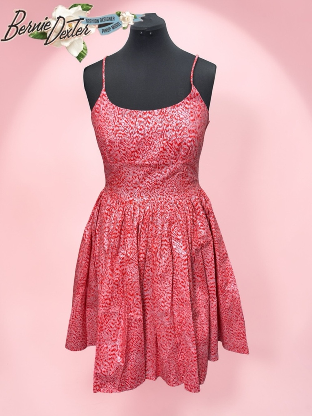 Bernie Dexter Chelsea Red & Silver Tinsel Town Fit-and-Flare Sundress Sz XL